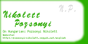 nikolett pozsonyi business card